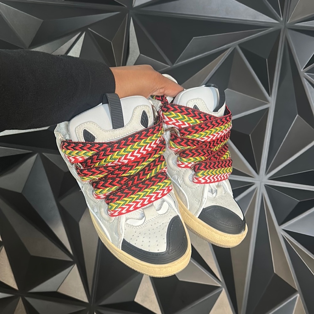 Lanvin Leather Curb Sneakers